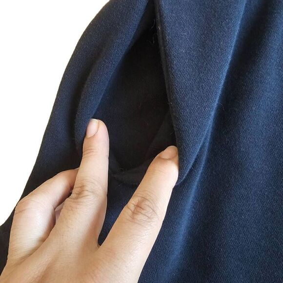 Fabletics womens sz M black open front hooded fleece cardigan sweater - Picture 4 of 9